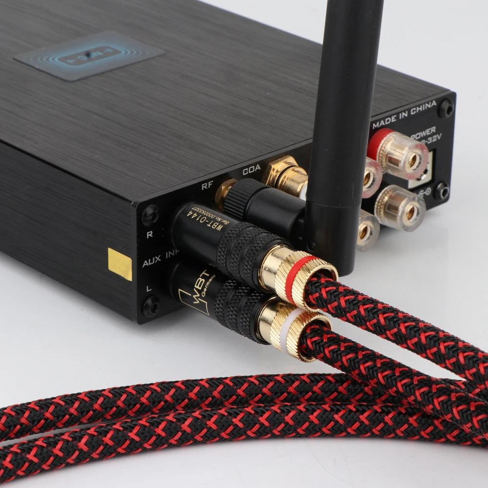 Одна пара высококачественных аудиокабелей HIFI RCA Аудиокабели с WBT разъемом HI End из