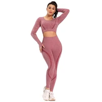 yoga suit female seamless high waist tight yoga quick dry sports suit gym sport workout running long sleeve pants