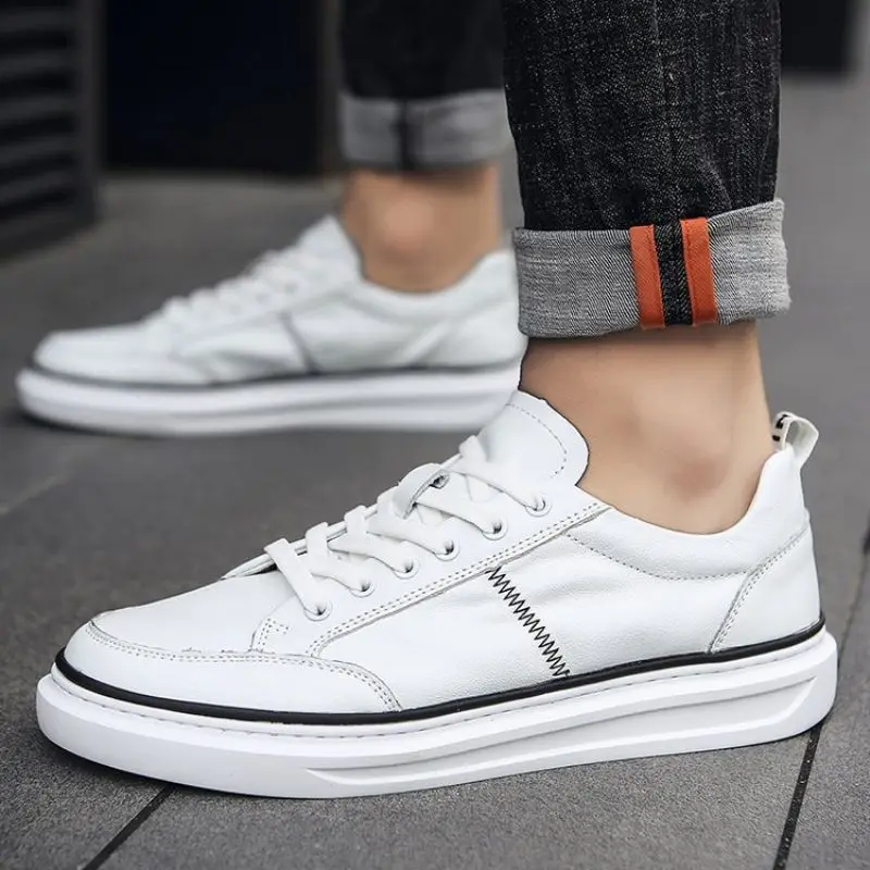 

Autumn New Men's PU Comfortable Lace Up Small White Shoes Fashion Casual Board Shoes Classic Hot Men's Casual Shoes KA479
