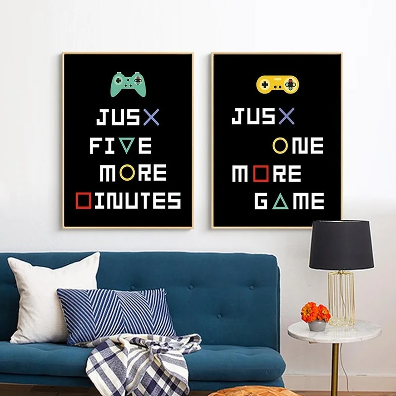 Игровой настенный постер всего за 5 минут Картина на холсте без рамки для детской