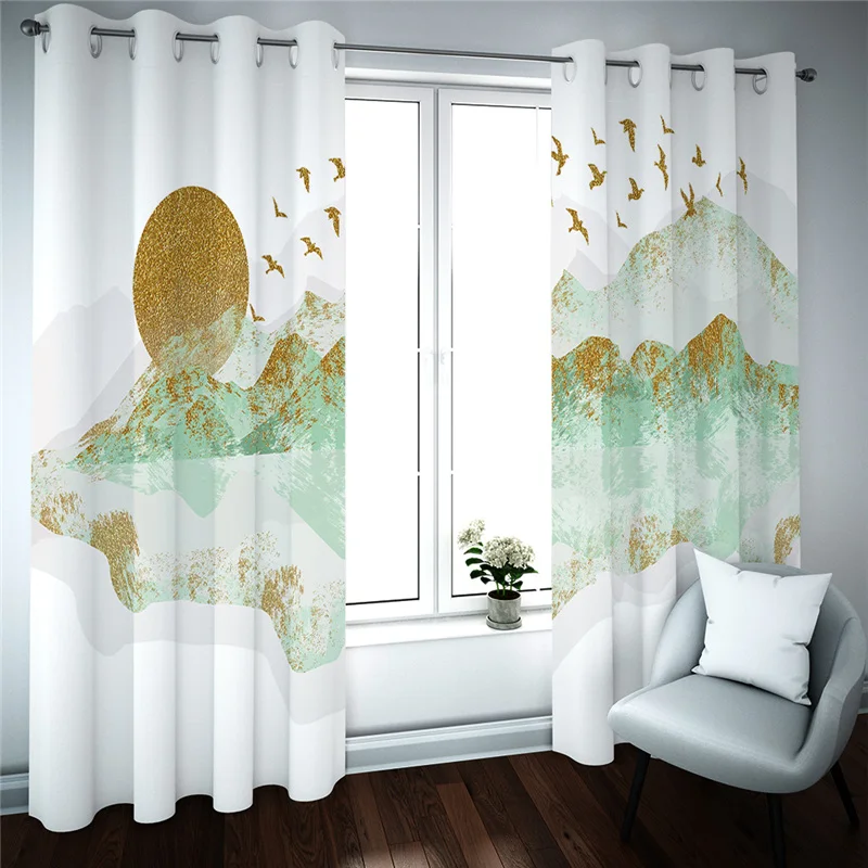 

Blackout Living Room Bedroom Curtains Modern Fashion Window Curtain Room 3D Curtains landscape Luxury Drapes
