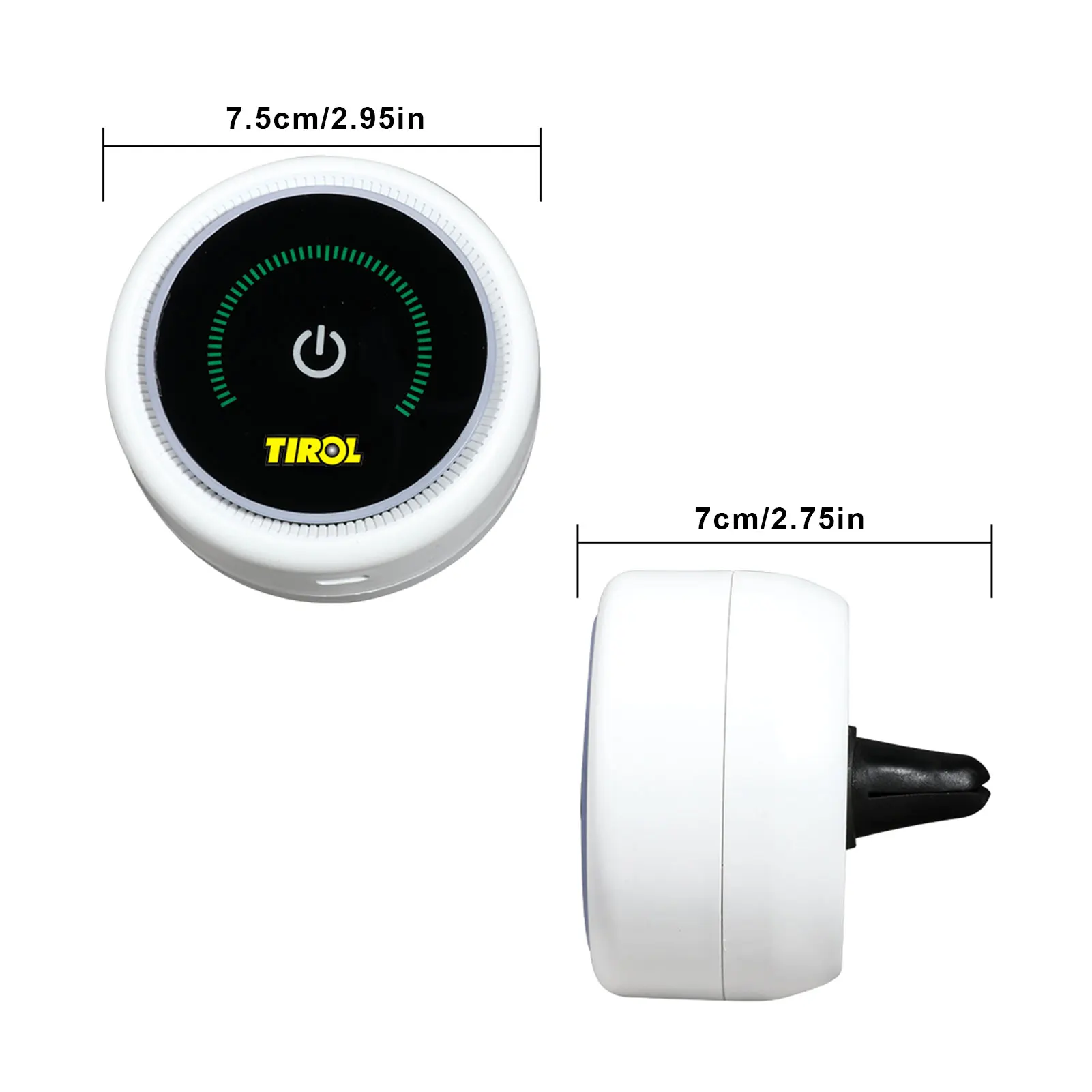 

Portable Air Purifier ABS 5W UVC+UVA USB Rechargable Type-C Air Cleaner For Car Autos Interior Quick Odor Removal Air Purifier