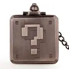 Новый стиль, квадратные кварцевые карманные часы в стиле стимпанк, креативные Подвески с вопросом, изысканное ожерелье, часы с цепочкой, подарок