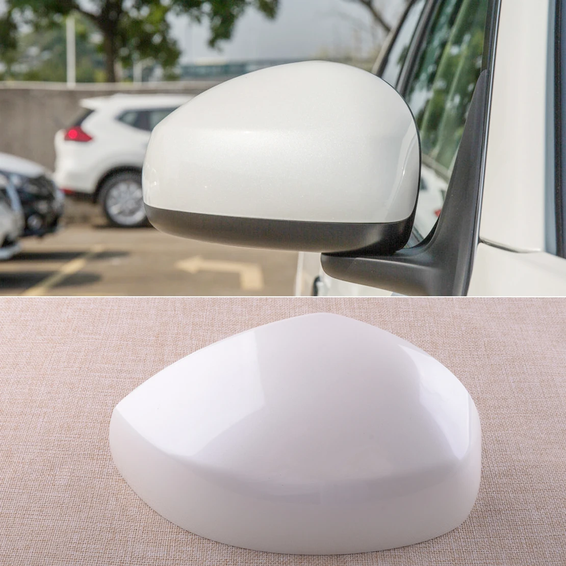 

Car Accessories Exterior Right Side Rearview Mirror Cover Cap Fit for Nissan Sentra 2013 2014 2015 2016 2017 2018 Pearl White