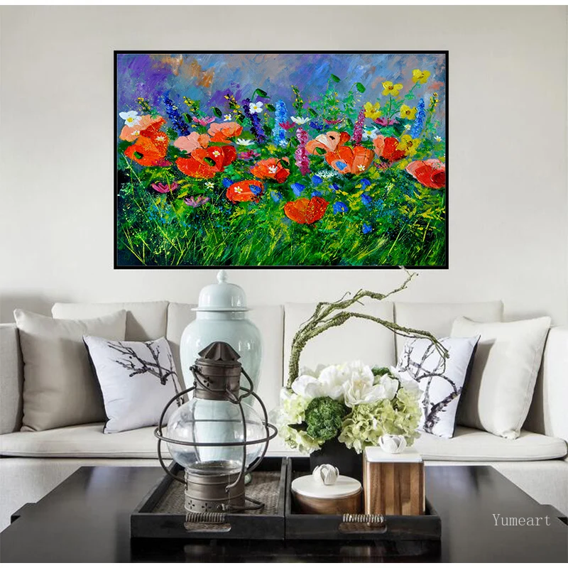 Аннотация Красный мак акварель масло Картины принты постер холст искусство