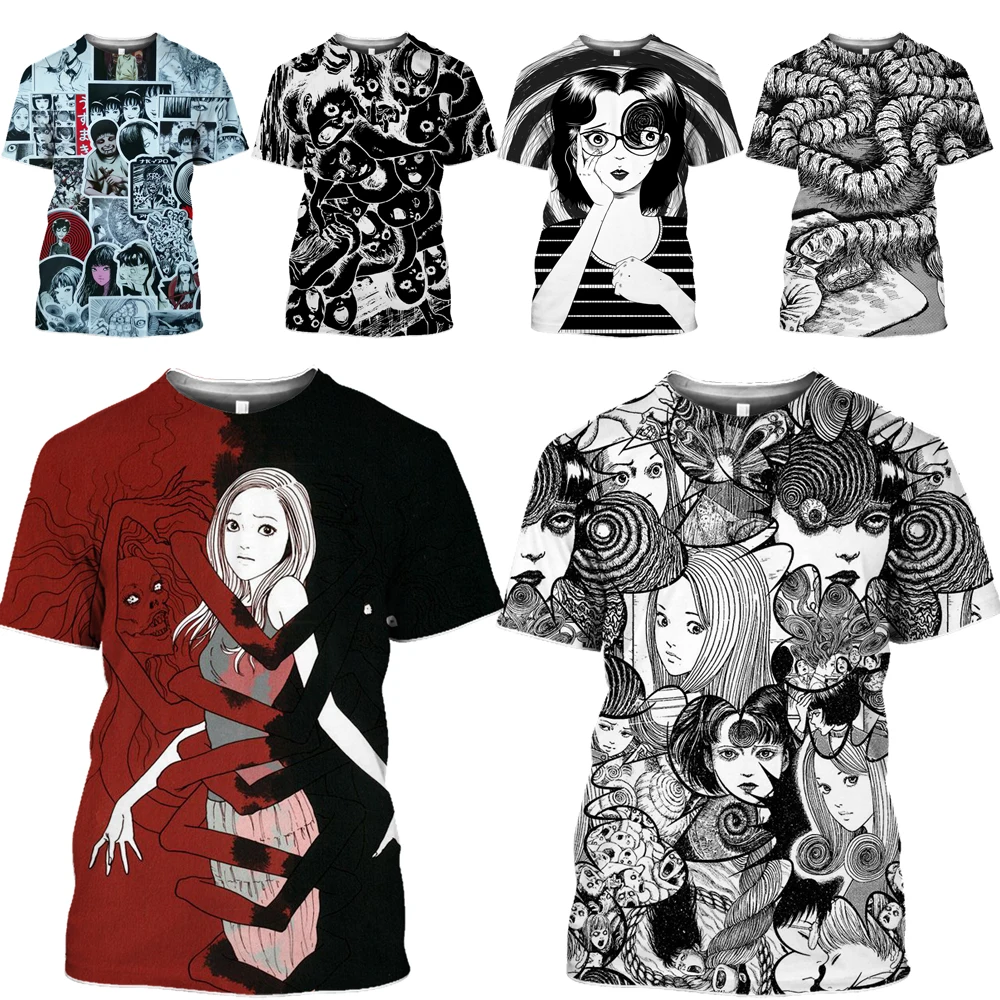 Топ Mamba летняя мужская футболка мультяшная девушка 3D принт Япония триллер комикс