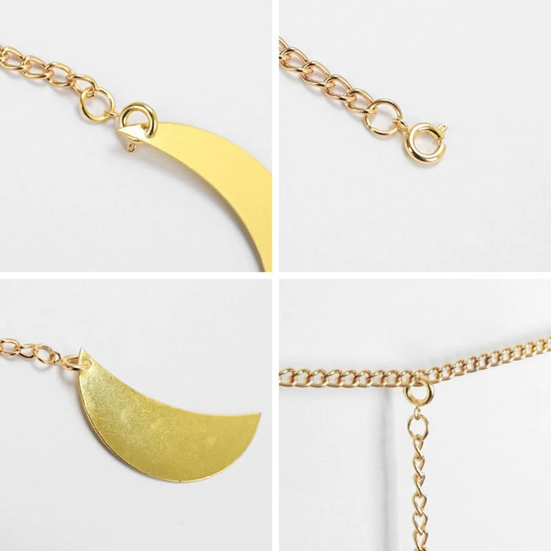 

1 Set Boho Gold Shining Moon Phase Retro Style Moon Hang Art Room Decor For Wedding Wall Hanging Ornaments Home Wall Decoration
