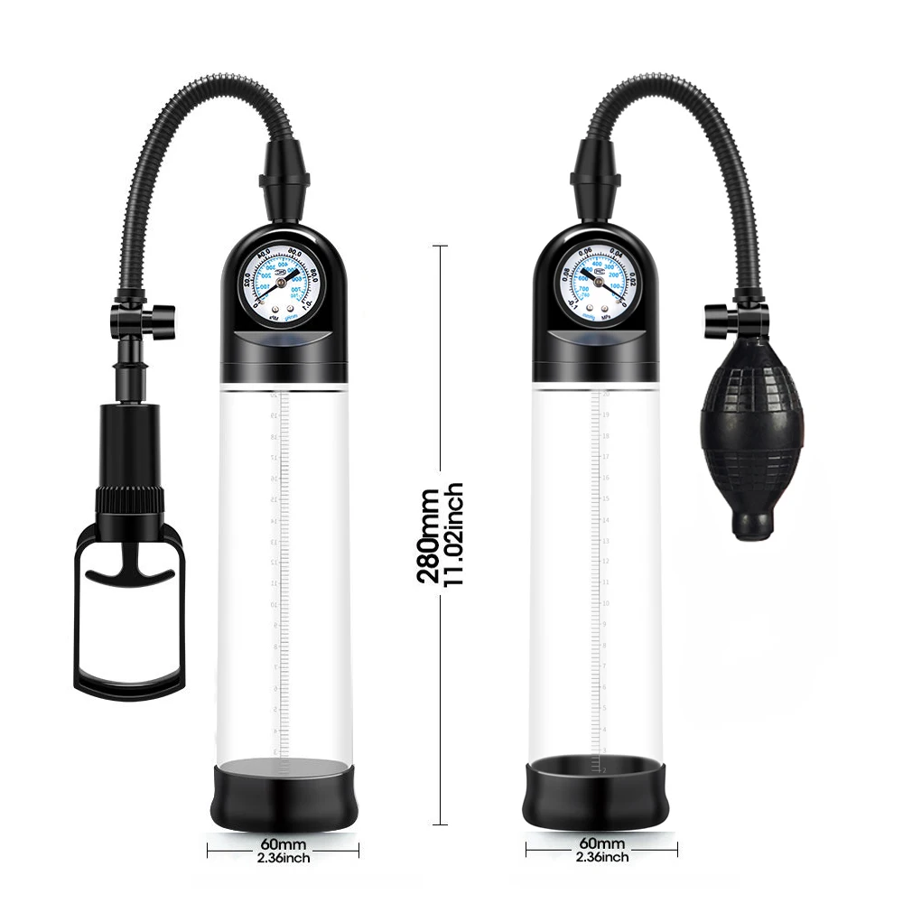Взрослые секс игрушки Мужской пенис вакуумный насос с манометром для пениса
