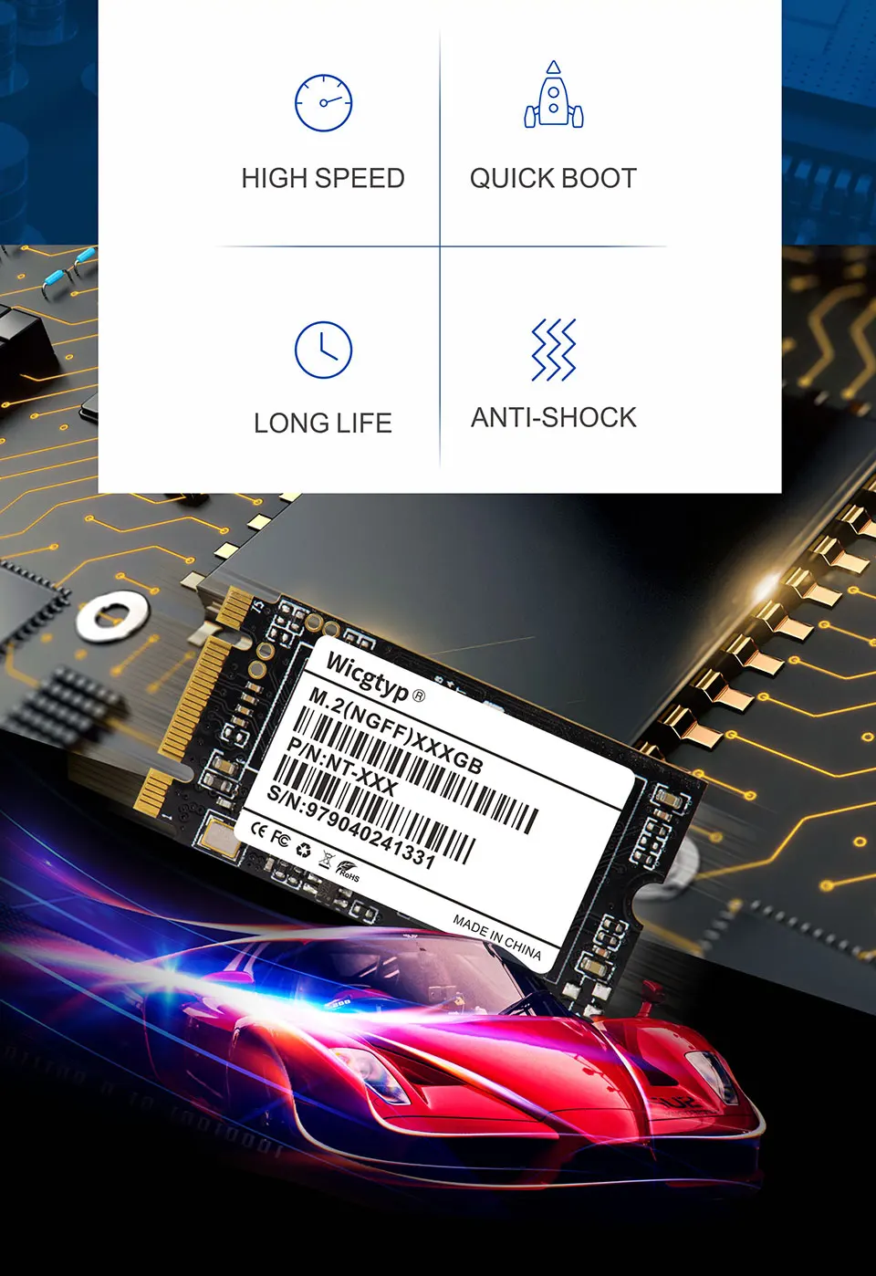 Wicgtyp m.2 SATA NGFF 42*22 SSD 128 ГБ 256 512 1 ТБ мини Pcie твердотельный накопитель для Thinkpad E531 S5 T440S для lenovo