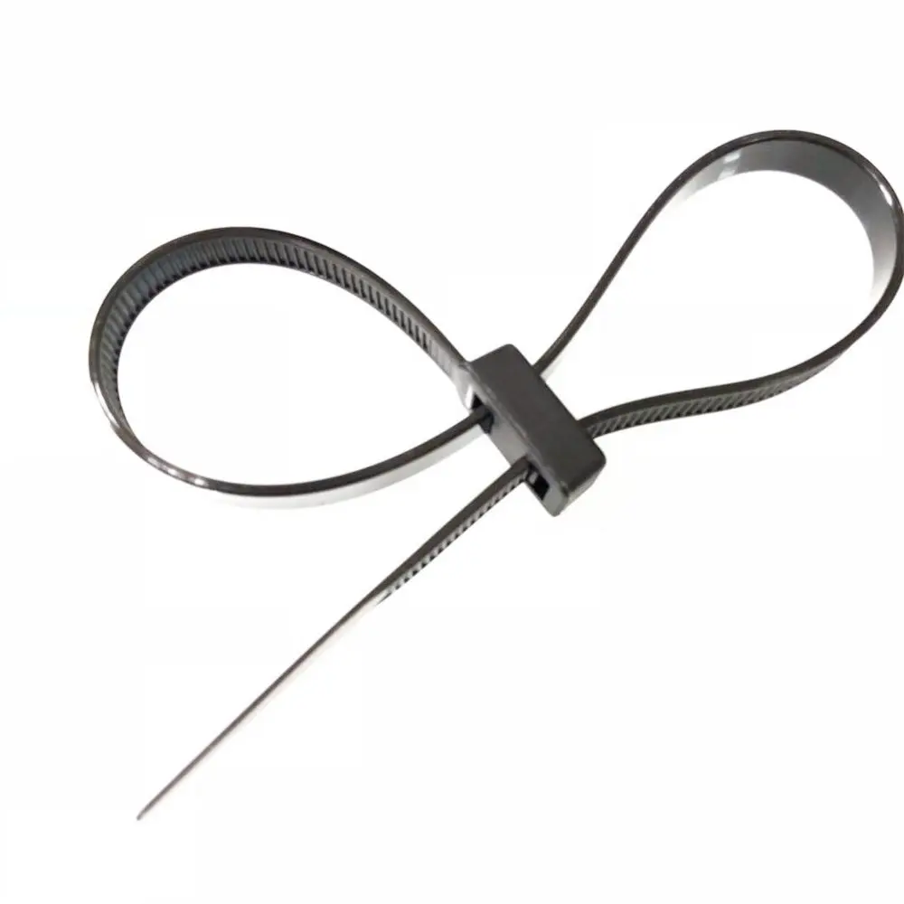 Xingo 8 дюймов Тяжелая заделка Уникальный двойной самозапирание Черные нейлоновые кабельные связки Фиксация петли Электрический провод УФ-лучи 100 шт.