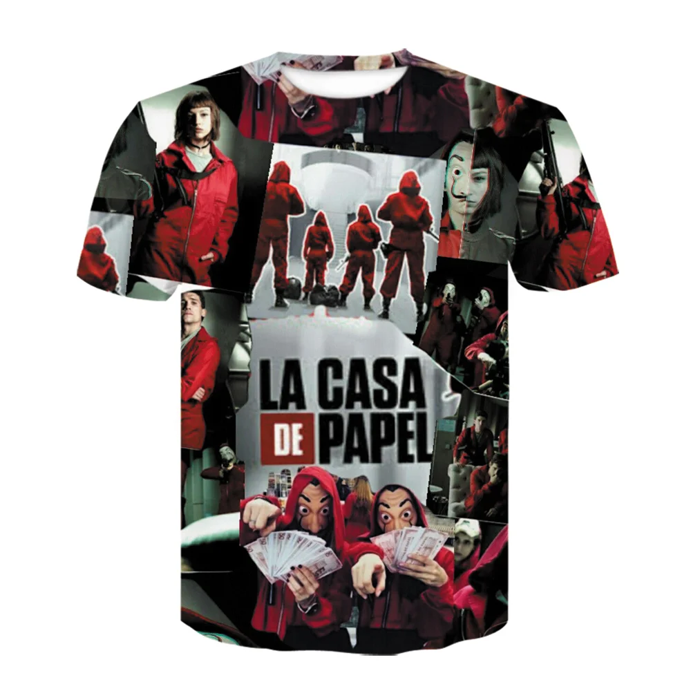 Новинка 2021 Мужская 3D футболка с надписью La Casa De Papel и грабителем Детская Maycaur The House