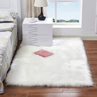 home decoration modern bedroom carpet room teenager girl furry mat anti slip soft fluffy area rug kids play faux wool cushion