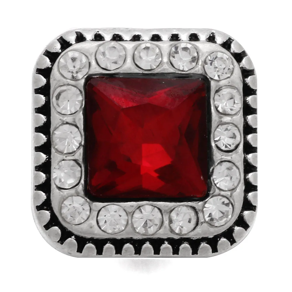 6 шт./лот ювелирные изделия квадратные кнопки со стразами подходят для 18 мм