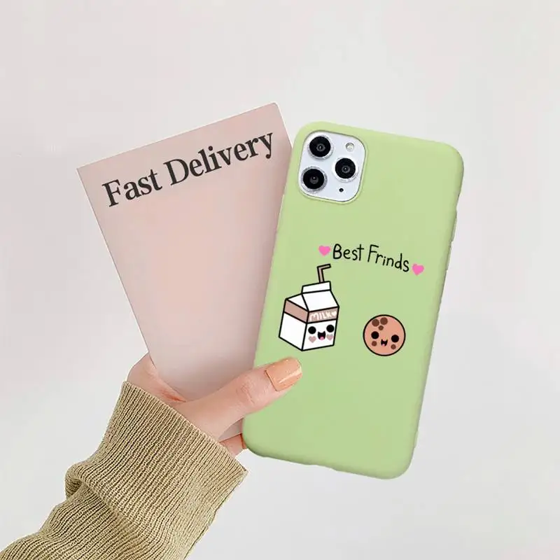 

Cute Milk Biscuits BFF Best Friends Phone Case Candy Color for iPhone 11 12 mini pro XS MAX 8 7 6 6S Plus X SE 2020 XR