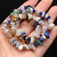 natural semi precious stone gravel beaded diy for making jewelry accessories 5 8mm long 40 cm mixed color stone