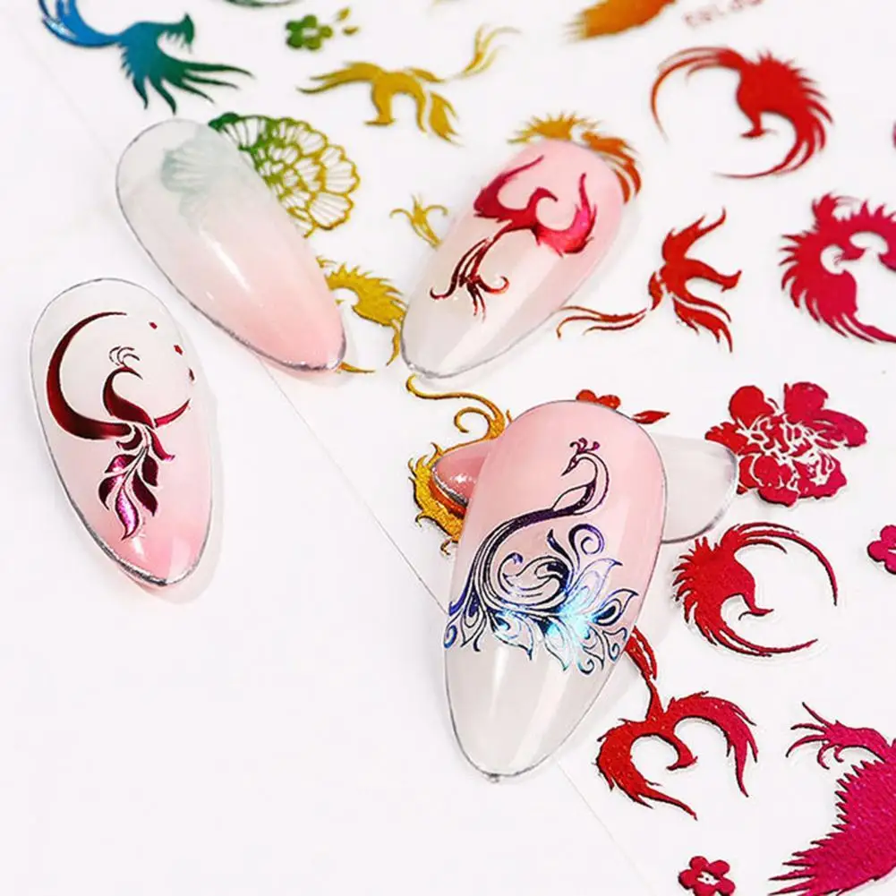 

50% Hot Sale 6/8 Sheet Snake Nail Sticker 3D Nail Self-adhesive Hot Snake Flower Pattern Nail Sticker Nail Decoration