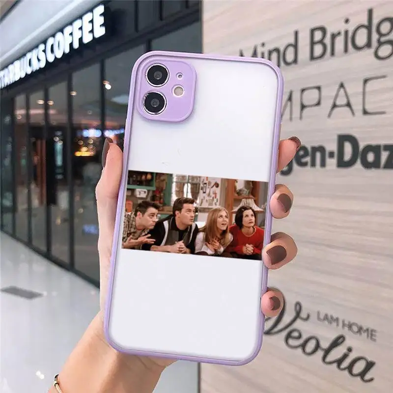 

friends tv show Phone Cases matte transparent For purple iPhone 7 8 x xs xr 11 12 pro plus max mini Clear Funda