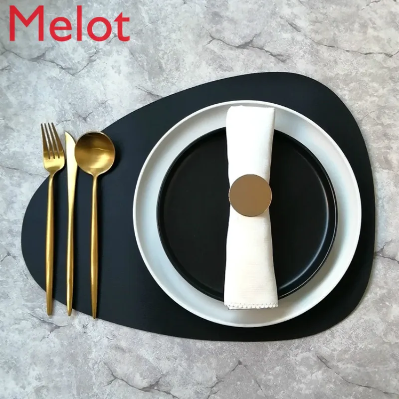 

Model Room Tableware Plate Ornaments Black and White Plate Modern Dining Table American Luxury Model Room Decoration Set Durable
