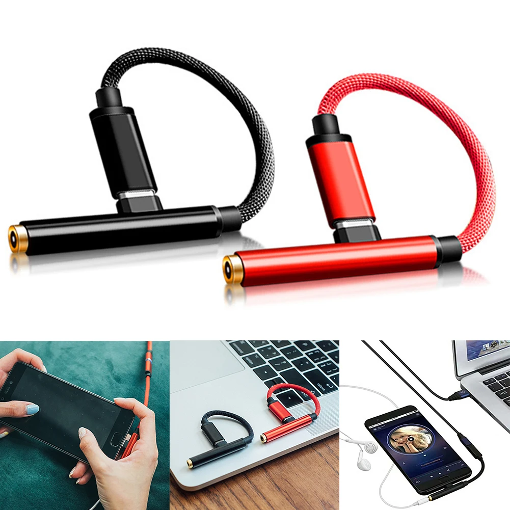 Алюминий наушники из сплава адаптер 90 градусов USB кабель с нейлоновой оплеткой