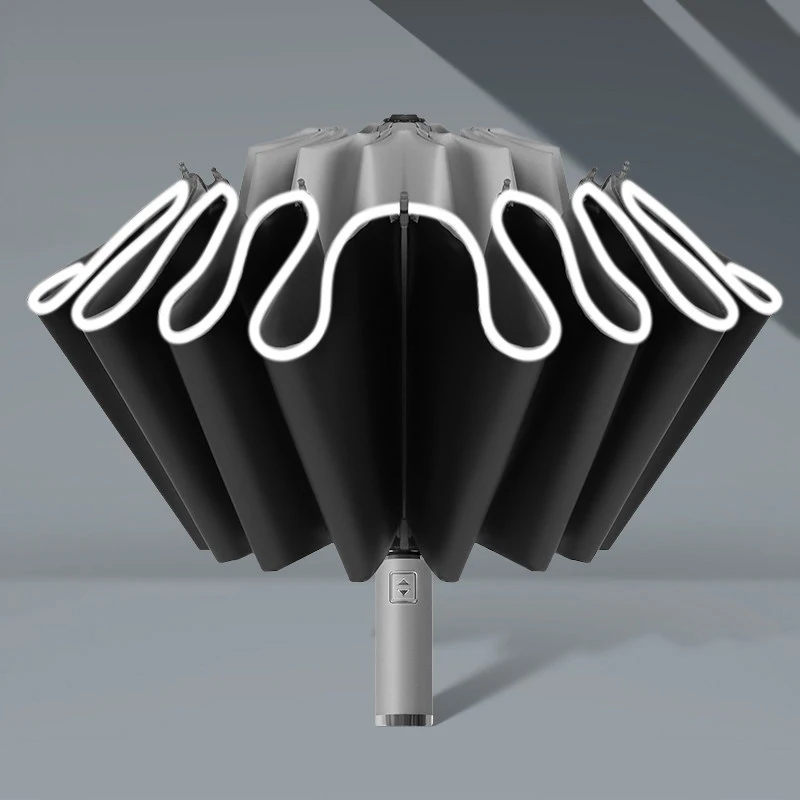 

Автоматический складной прочный зонт для мужчин и женщин, Ветрозащитный Зонт с 12 ребрами, с защитой от ветра, Зонт от дождя