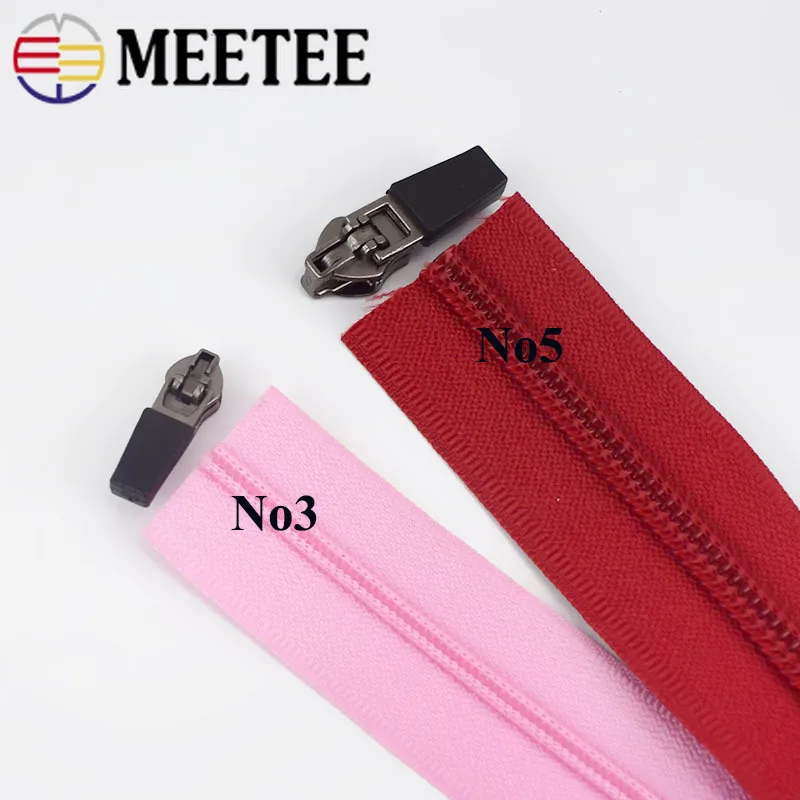 Meetee 2 метра 3 #5 # нейлоновая катушка водонепроницаемая молния с цветовой
