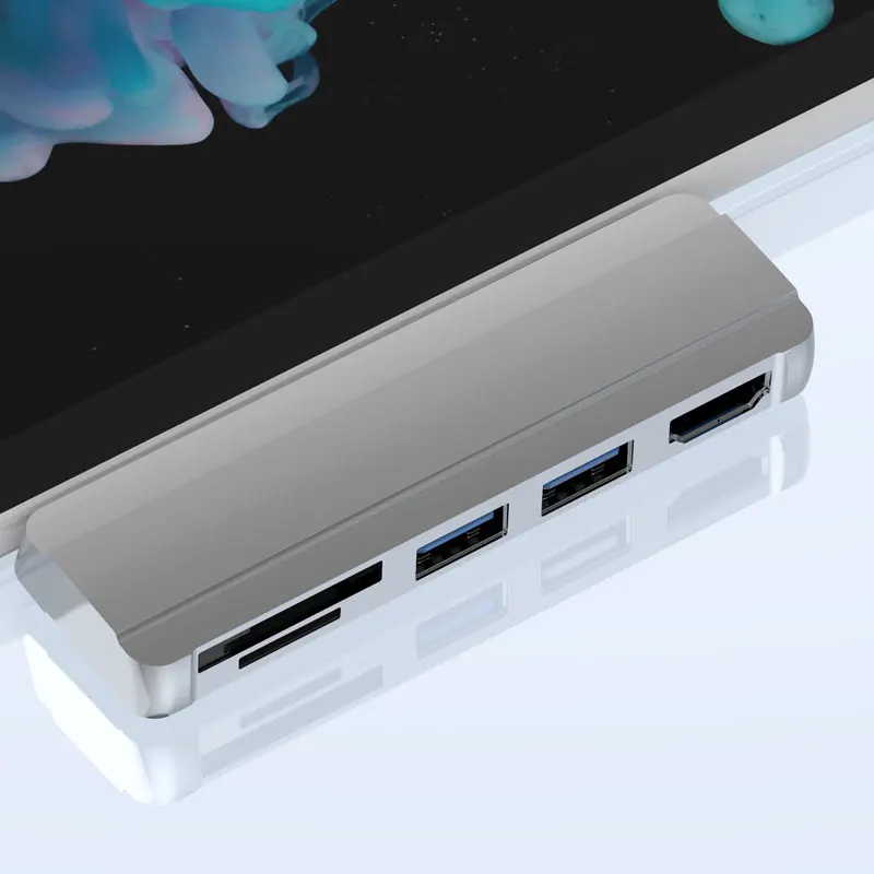 

Mosible USB HUB 3.0 Docking Station for Microsoft Surface Pro 4/5/6 to USB3.0 Port HDMI-compatible SD/TF Reader Splitter Adapter
