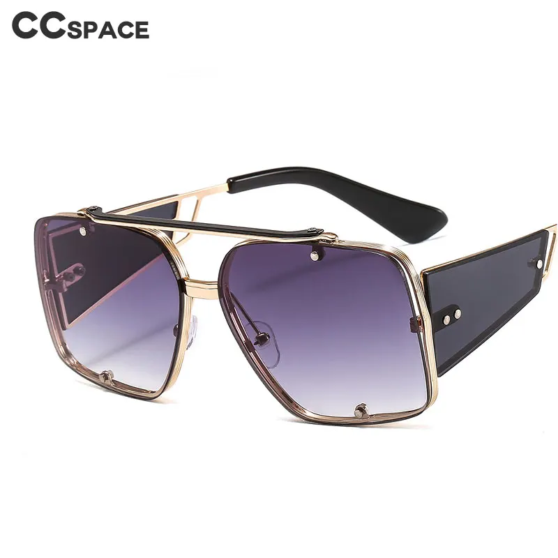 46393 Ретро металлическая оправа Квадратные Солнцезащитные очки Роскошные мужские