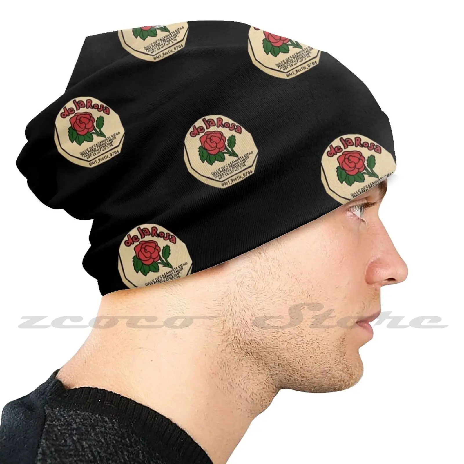 Вязаная шапка De La Rosa Эластичная мягкая с индивидуальным рисунком Present Cap Mazapan Candy