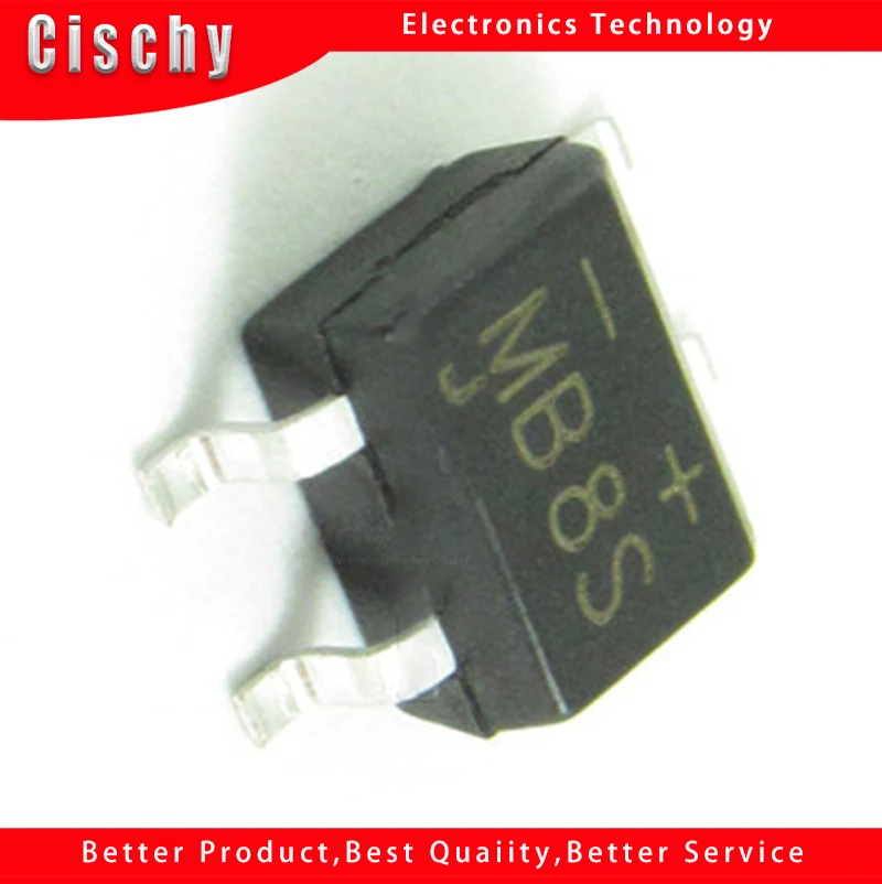 10 шт., мостовой выпрямитель MB8S, SOP4, SMD, MB8S, 800 А, В, SOP-4