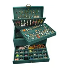 Органайзер для ювелирных изделий, 3 слоя, с замком, 4 цвета