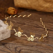 Serre tête papillon en métal frais pour femmes, en alliage de strass, exquis, rétro, ondulé, accessoires de cheveux à la mode, nouvelle collection  (2)