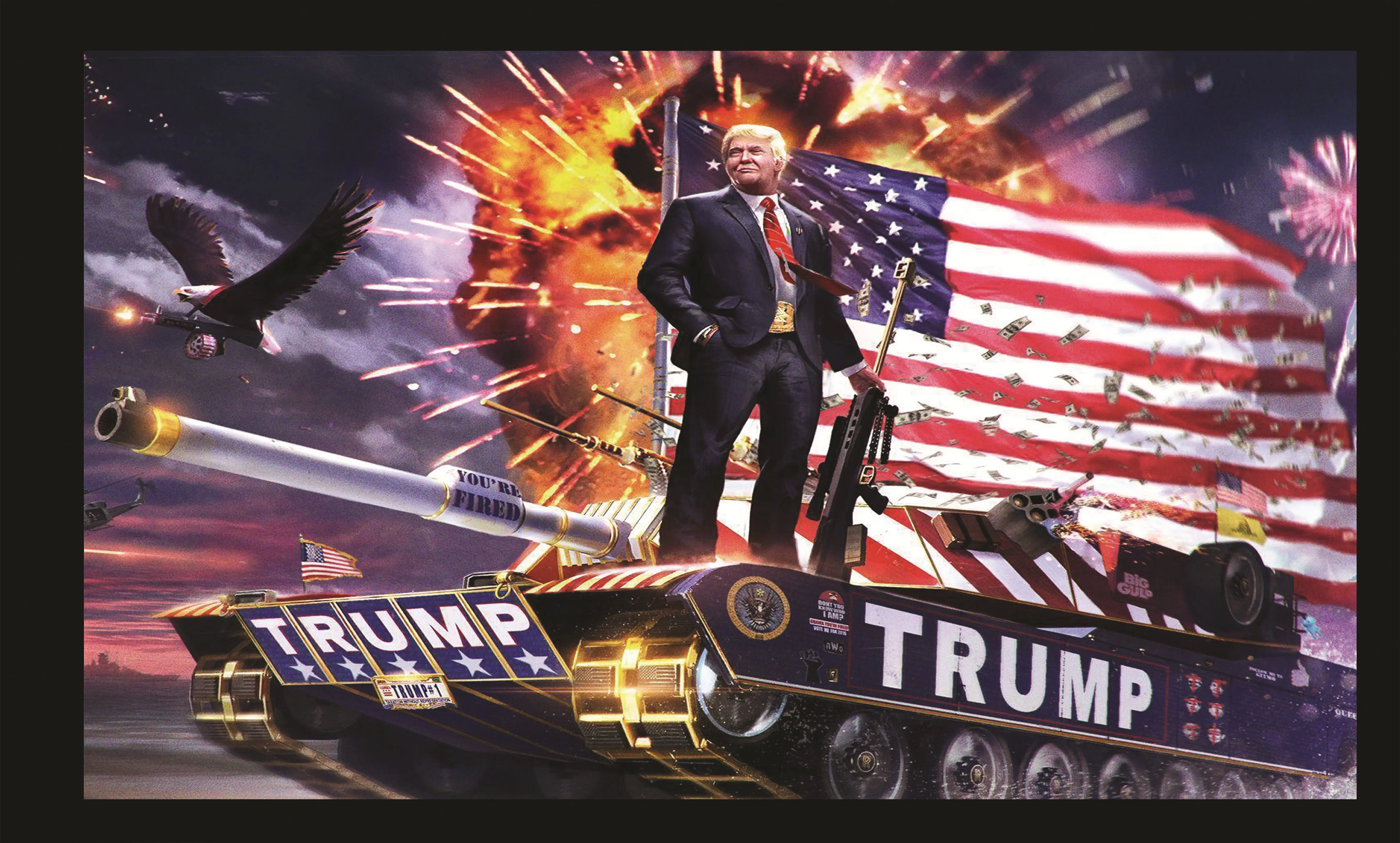 Флаг американского пистолета Дональд Трамп 3x5 футов | Дом и сад