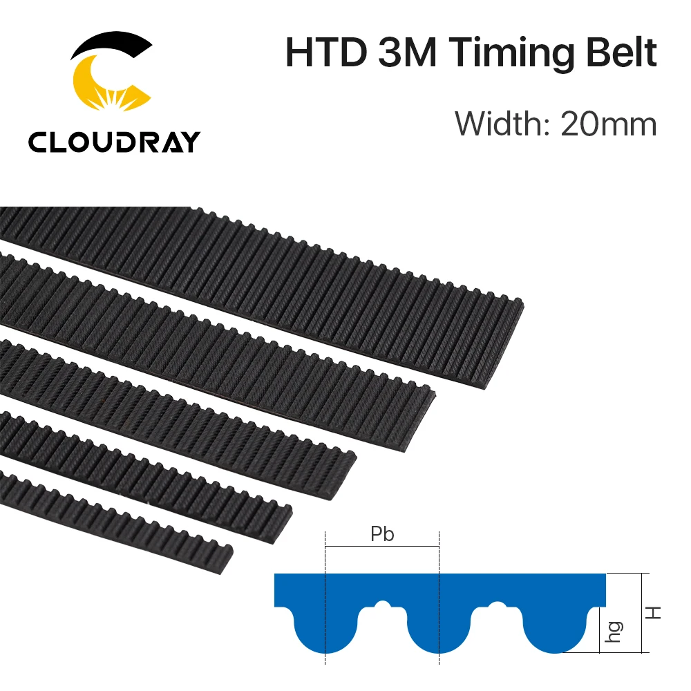 Cloudray Высокое качество 10 метров HTD3M PU открытый ремень 3 м ГРМ 3M 20 полиуретан для CO2