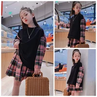 pink cute baby girls skirt sets spring autumn new korean plaid skirt hat boutique three piece outfits teenage kids clothes