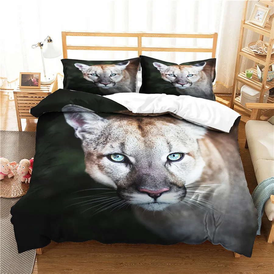 

A Bedding Set 3D Printed Duvet Cover Bed Set Lion Home Textiles for Adults Bedclothes with Pillowcase #SZ11