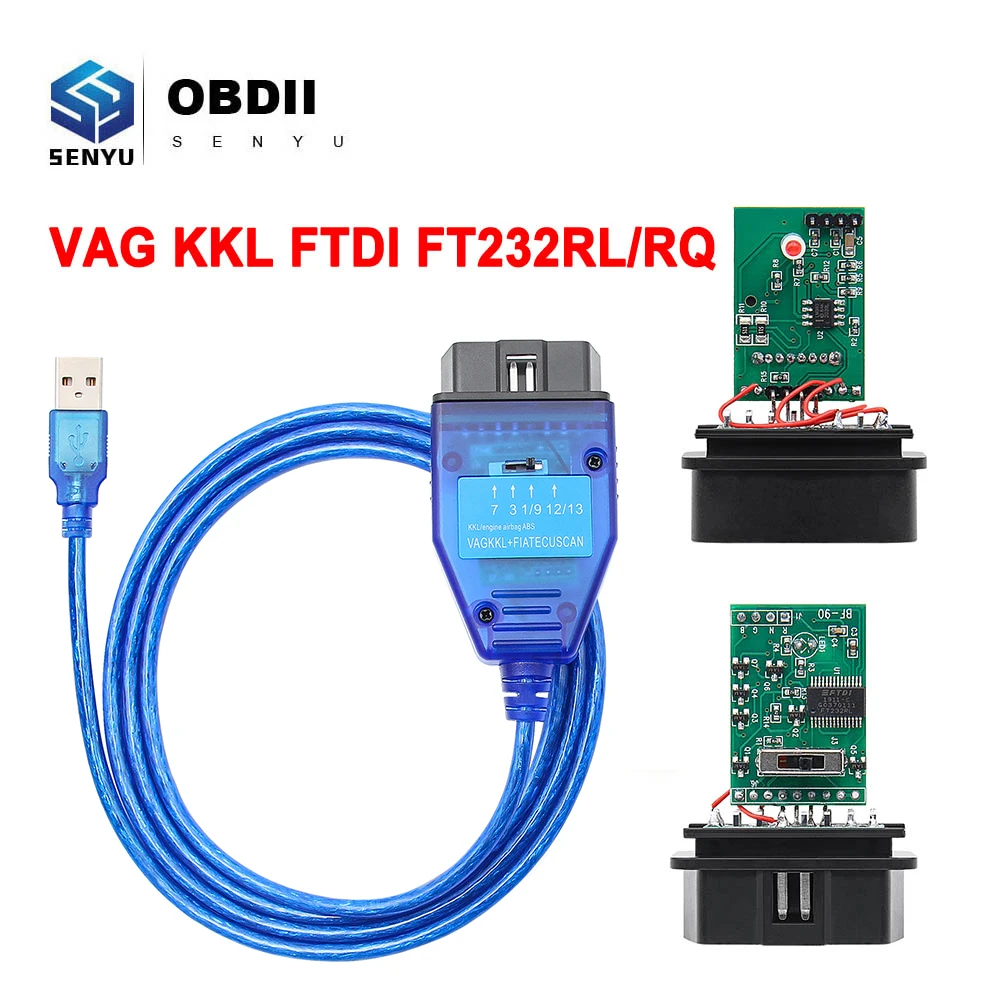 Автомобильный диагностический интерфейсный кабель OBD2 для VW/Audi/Skoda/Seat ODB2 VAG 409 KKL FTDI