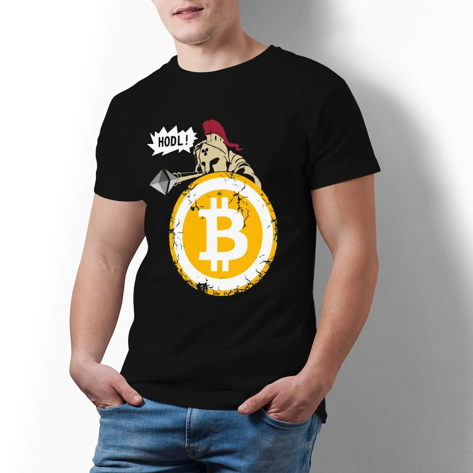 

Футболка мужская с принтом биткоина, 100 хлопок, оверсайз