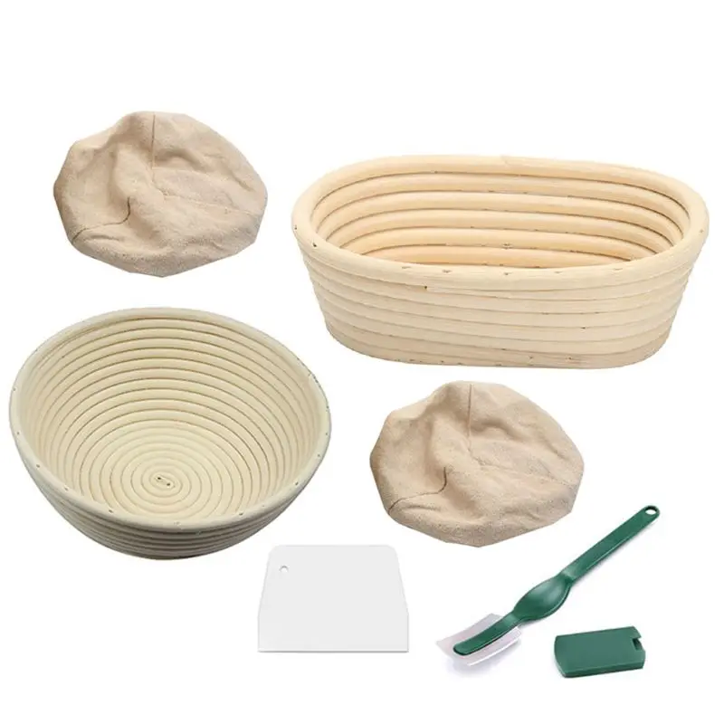 

6Pcs Banneton Proofing Bread Basket With Removable Liner and Scraper for Baker