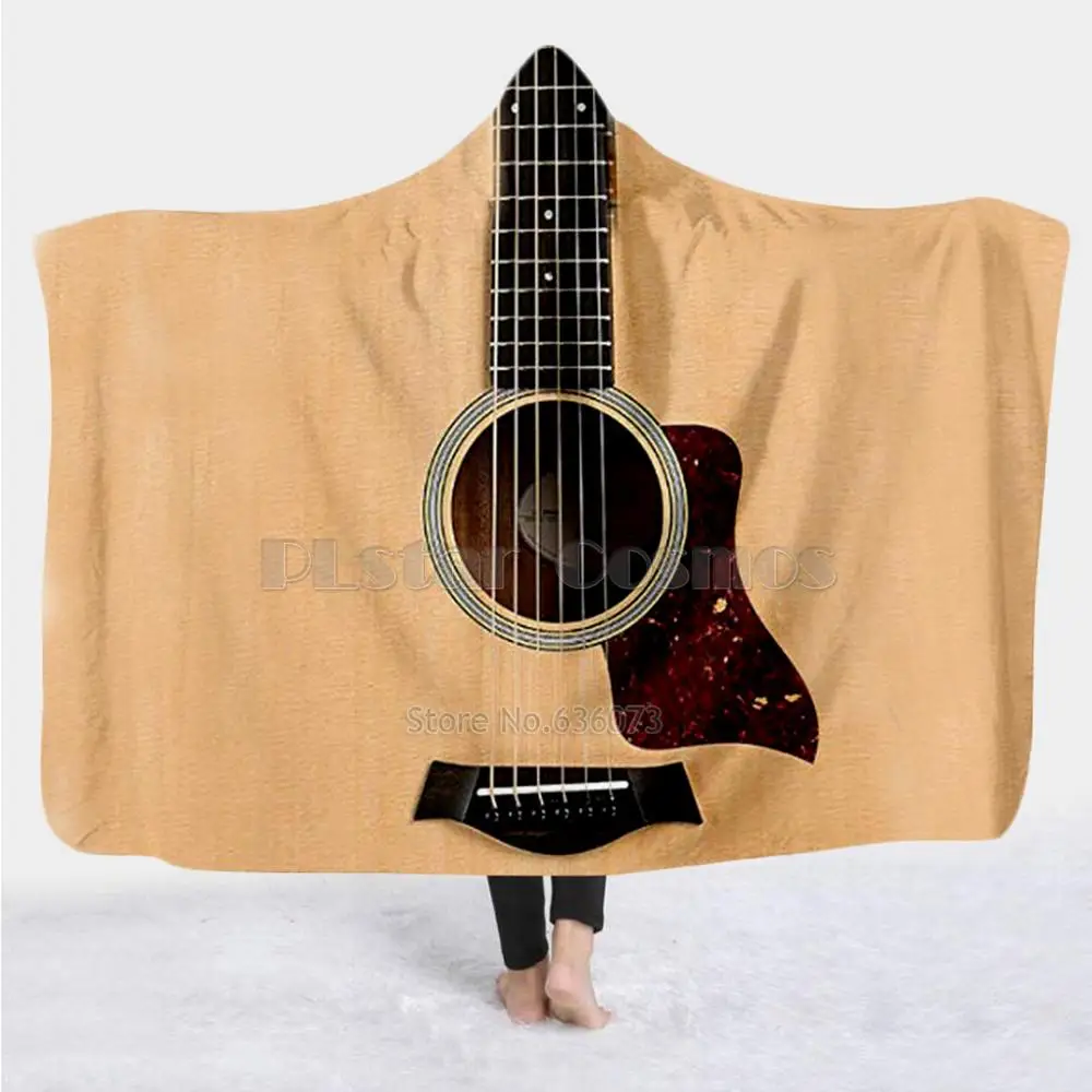 

Violin Guitar art Musical instrument Blanket Hooded Blanket 3D full print Wearable Blanket Adults men women Blanket style-5