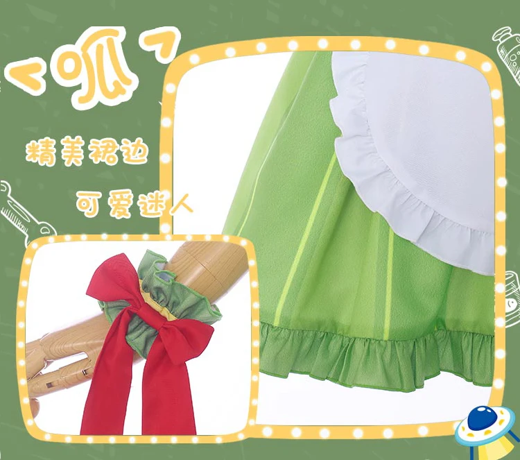 

Anime! My Hero Academia Asui Tsuyu Cafe Maid Dress Cosplay Costume Coffee Maid Wear Apron Dress Uniform Halloween Costumes Women