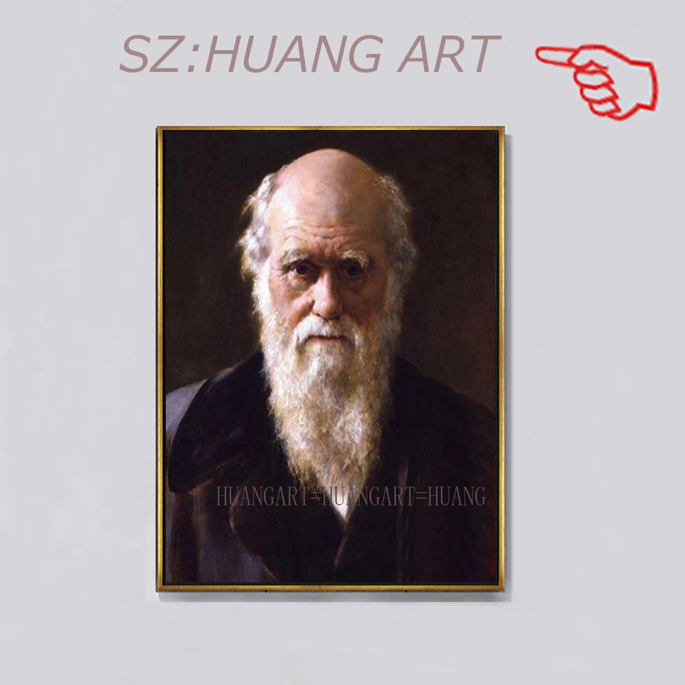 

Фигурки, расписанные вручную, картины маслом высокого качества-топ геолога Чарльза Дарвина, домашний декор, артист, лобби отеля