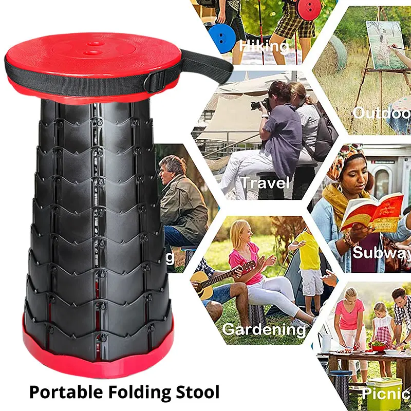 Retractable Folding Telescoping Stool Sturdy Lightweight with 400lbs Load Capacity Excellent for Kids Adult Camping Fishing | Мебель