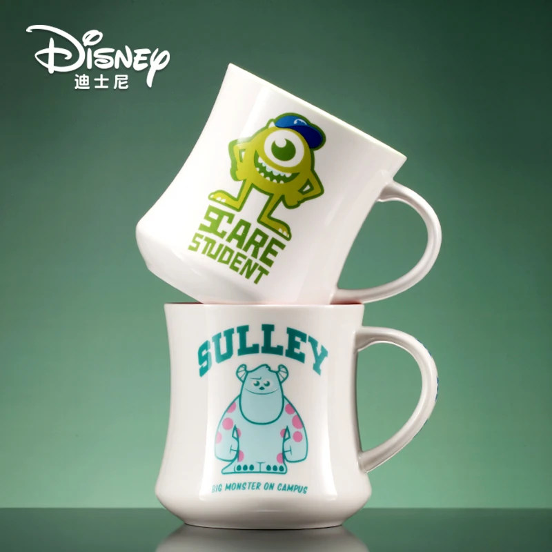 

Original Disney Cup Ceramic Cup Large Capacity Spoon with Lid Cartoon Milk Mug Monster Water Cup Coffee Cup