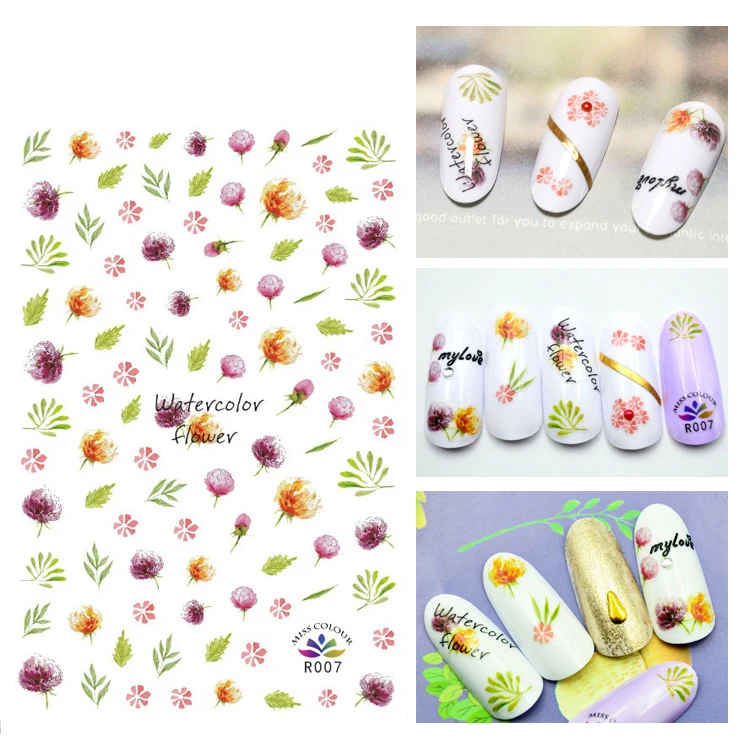 

3D наклейки для ногтей, осенние модные Маленькие компактные клейкие наклейки, Одуванчик, цветок, трава, наклейки для маникюра, украшение для ...
