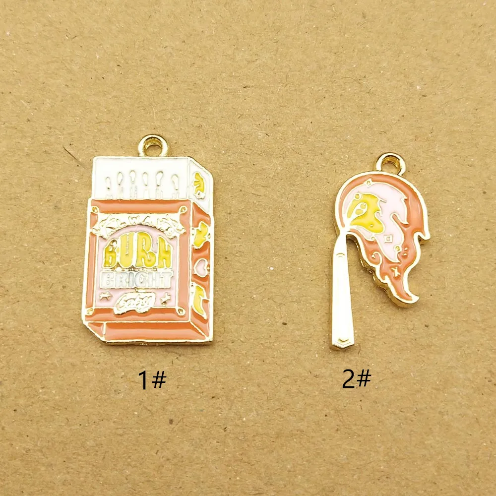 

10pcs matches and matchbox enamel charm for jewelry making earring pendant bracelet necklace charms diy design charms