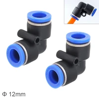 2pcs 12mm l shaped elbow plastic two way pneumatic quick connector pneumatic insertion air tube for air tool quick fitting