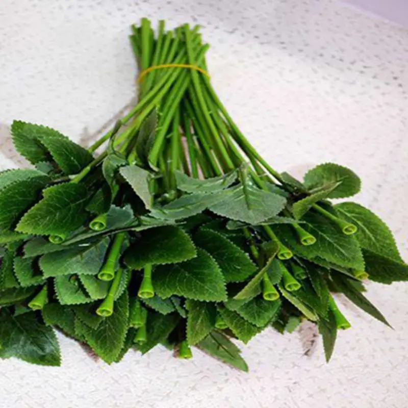 CSS 50 шт. искусственный цветок Роза стебли для Diy ручной работы букет листья Вену