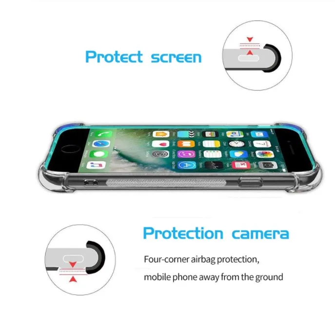 Transparent Airbag Card Holder Phone Case ID Credit Slot Soft Clear Cover for iPhone 11 Pro XS Max 6 6S 7 8 Plus X XR | Мобильные