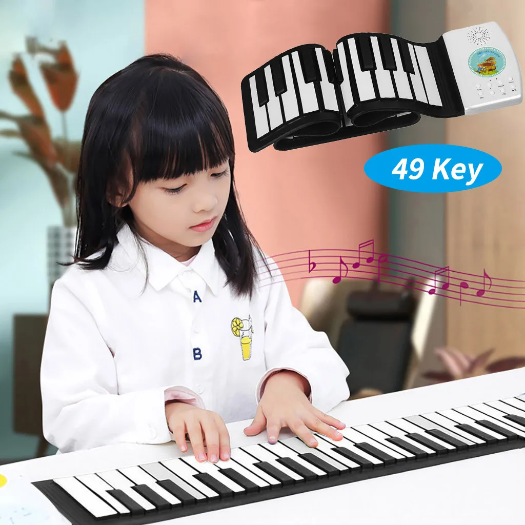 Портативная рулонная клавиатура пианино портативная 49 клавишная электронная