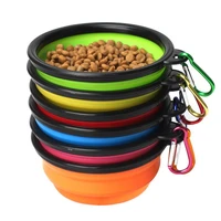 large collapsible dog pet folding silicone bowl outdoor travel portable puppy food container feeder dish bowl dropshipping